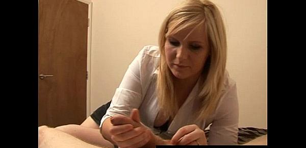  Blond Lucy gives a harsh handjob
